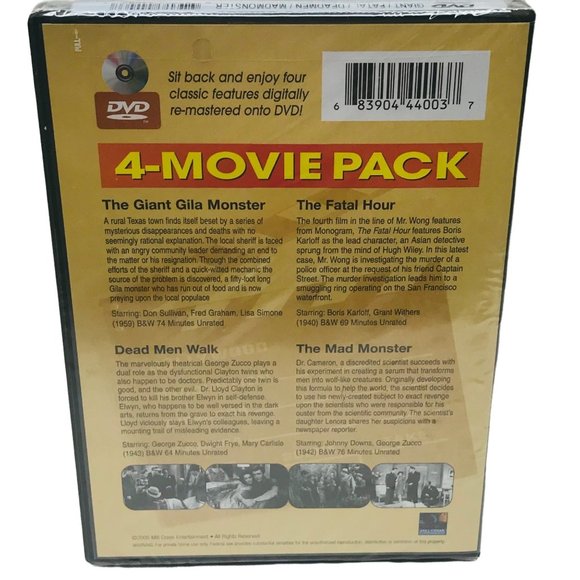4 Movie Pack Horror Classics New In Package - Picture 2 of 9